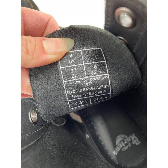 Dr. Martens 1460 Pascal Black Leather Combat Lace-Up Boots Womens Size 6 Grunge - Picture 5 of 8